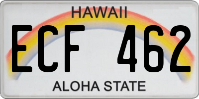 HI license plate ECF462