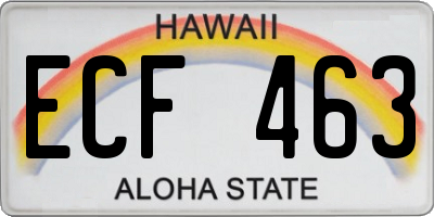 HI license plate ECF463