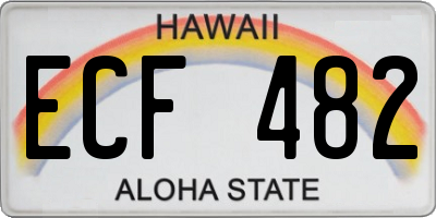 HI license plate ECF482