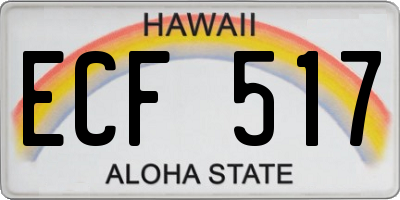 HI license plate ECF517
