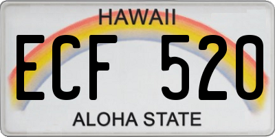 HI license plate ECF520