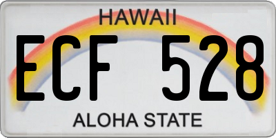 HI license plate ECF528
