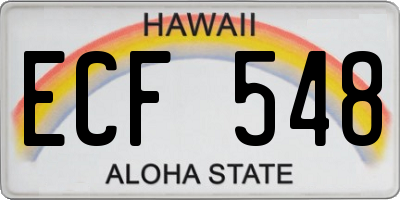 HI license plate ECF548