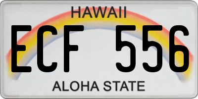 HI license plate ECF556
