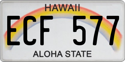 HI license plate ECF577