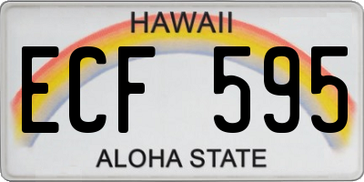 HI license plate ECF595
