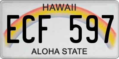 HI license plate ECF597