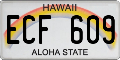 HI license plate ECF609