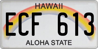 HI license plate ECF613