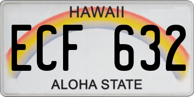 HI license plate ECF632