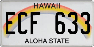 HI license plate ECF633