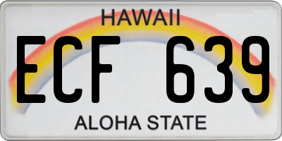 HI license plate ECF639