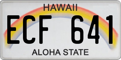 HI license plate ECF641