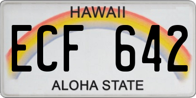 HI license plate ECF642