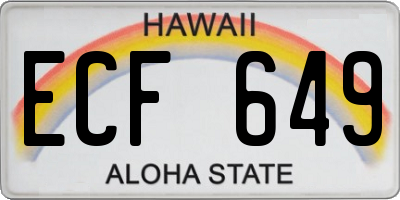 HI license plate ECF649