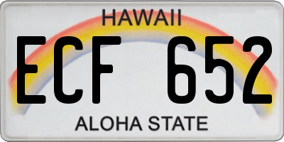 HI license plate ECF652