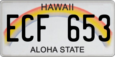 HI license plate ECF653