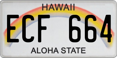 HI license plate ECF664