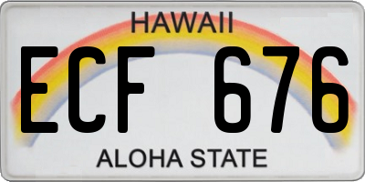 HI license plate ECF676