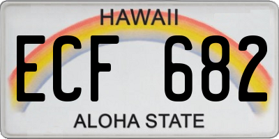 HI license plate ECF682