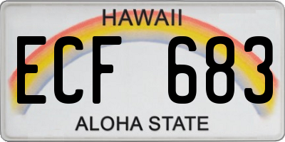 HI license plate ECF683