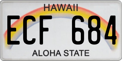 HI license plate ECF684