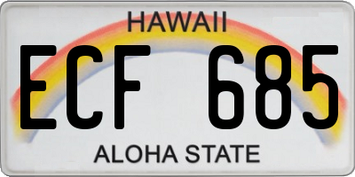 HI license plate ECF685