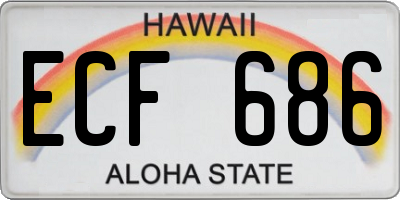 HI license plate ECF686