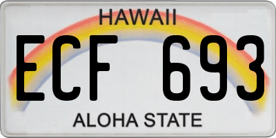 HI license plate ECF693