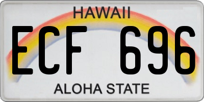 HI license plate ECF696