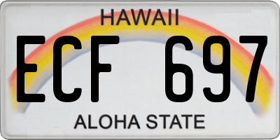 HI license plate ECF697