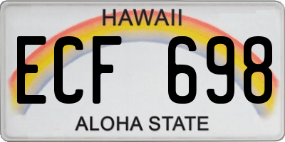 HI license plate ECF698
