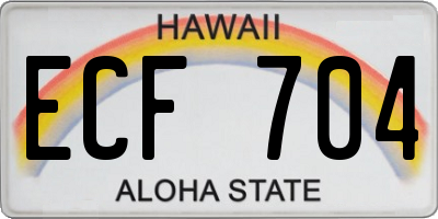 HI license plate ECF704
