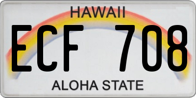 HI license plate ECF708