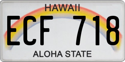 HI license plate ECF718