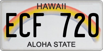 HI license plate ECF720