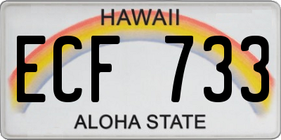 HI license plate ECF733