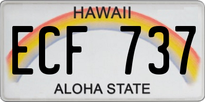 HI license plate ECF737