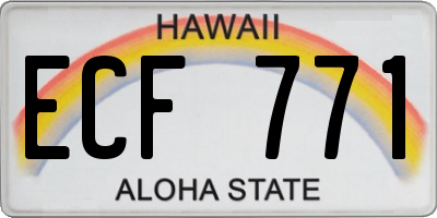 HI license plate ECF771