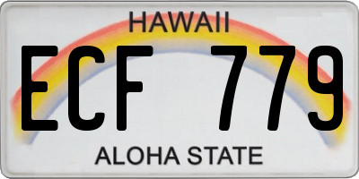HI license plate ECF779