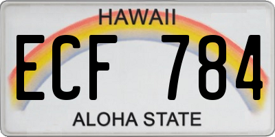 HI license plate ECF784