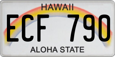 HI license plate ECF790