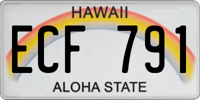 HI license plate ECF791