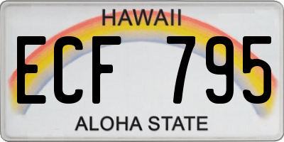 HI license plate ECF795