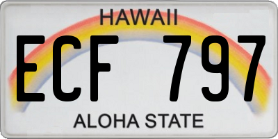 HI license plate ECF797