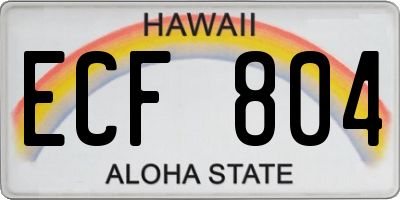 HI license plate ECF804