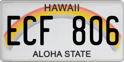 HI license plate ECF806