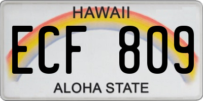 HI license plate ECF809