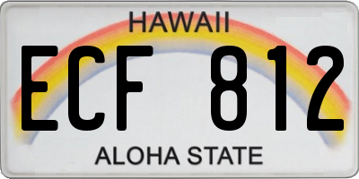 HI license plate ECF812