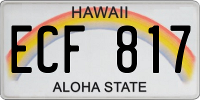 HI license plate ECF817